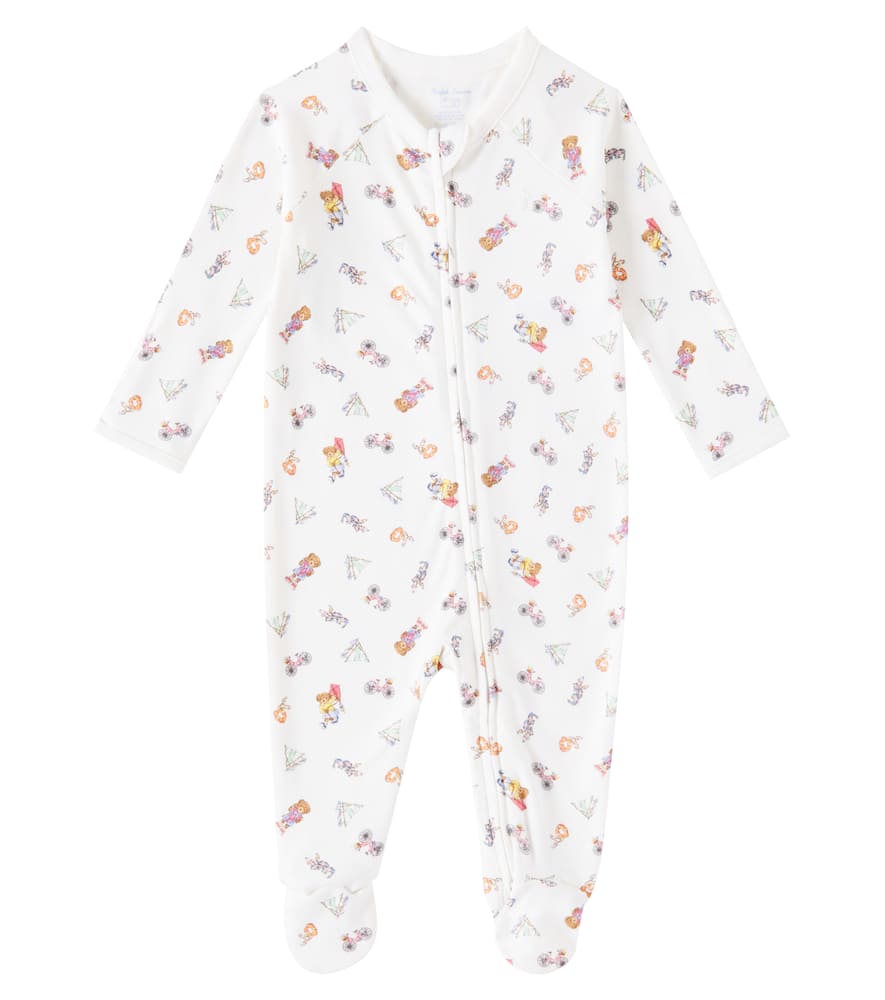 Polo Ralph Lauren Baby Onesie, Blanket, Teddy Bear, And 2 Bodysuits Set In Weiss