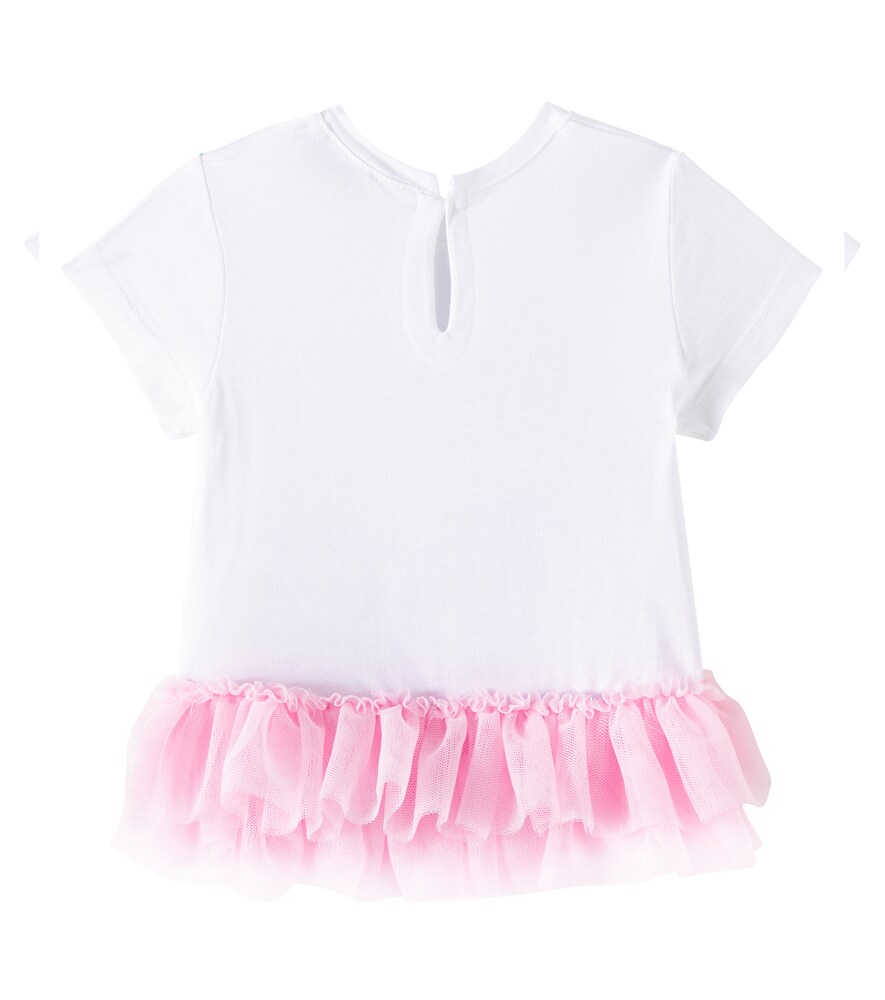  Monnalisa Monnalisa Baby Top Aus Baumwoll-jersey Mit Tüll 