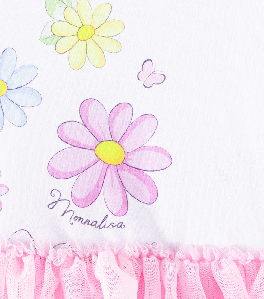  Monnalisa Monnalisa Baby Top Aus Baumwoll-jersey Mit Tüll 