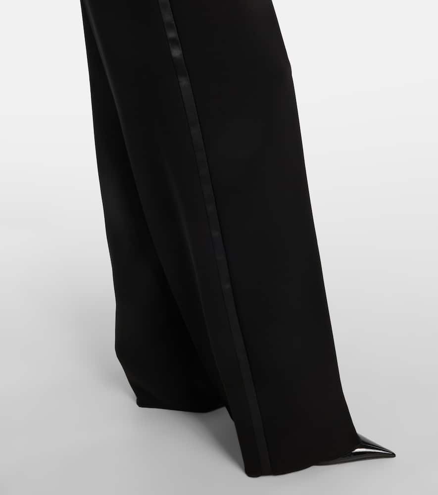 Max Mara Ercole High-rise Wide-leg Crepe Pants In Black