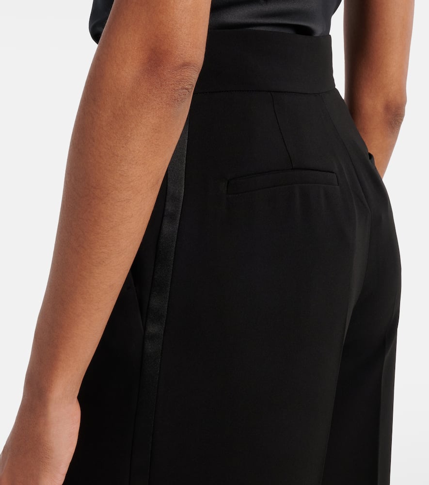 Max Mara Ercole High-rise Wide-leg Crepe Pants In Black
