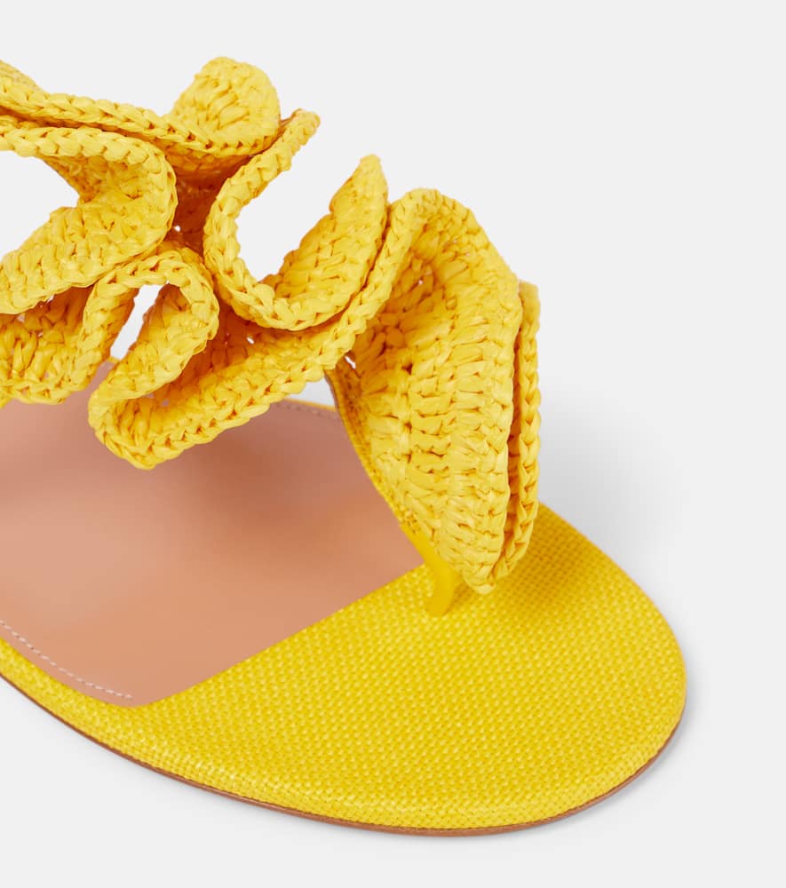 Aquazzura Noches Tropicales Flat Sandals Tuscan Sun In Yellow