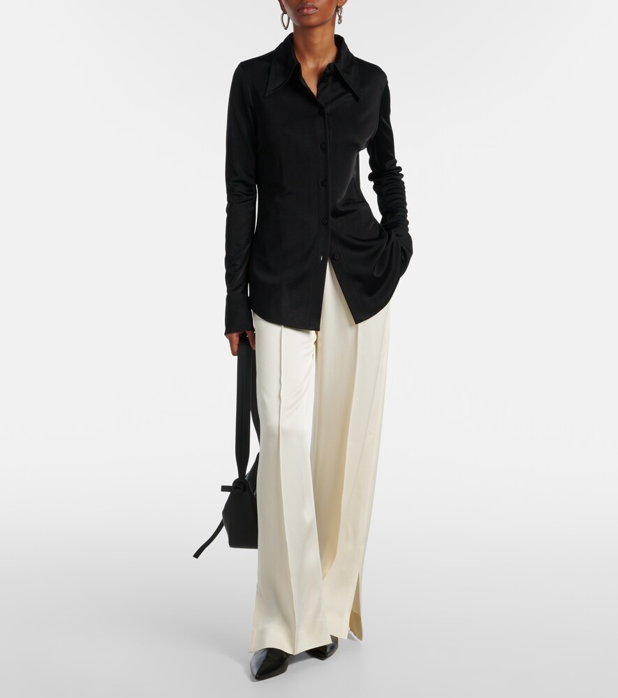 Jil Sander Gathered satin wide-leg pants