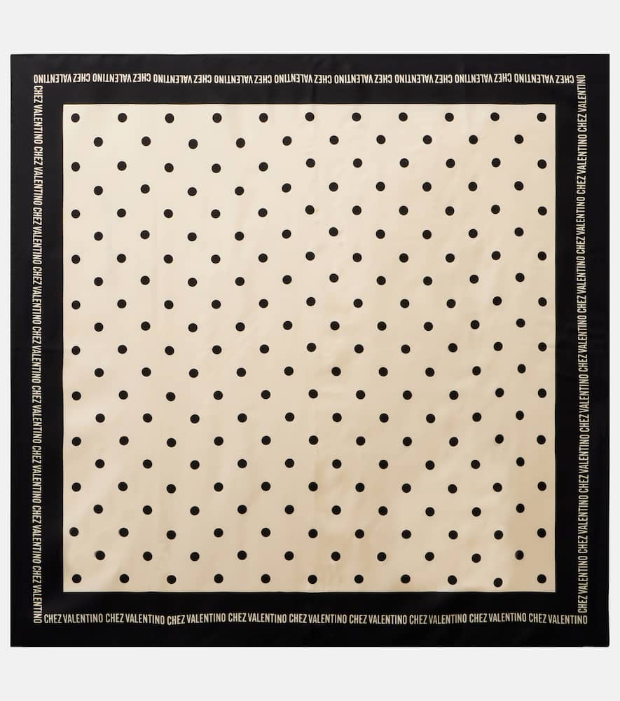 Chez Valentino polka-dot silk scarf