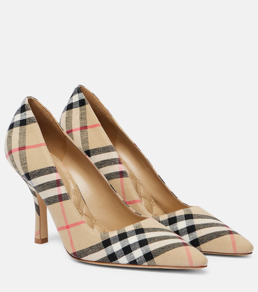 Dame 90 Burberry Check canvas pumps