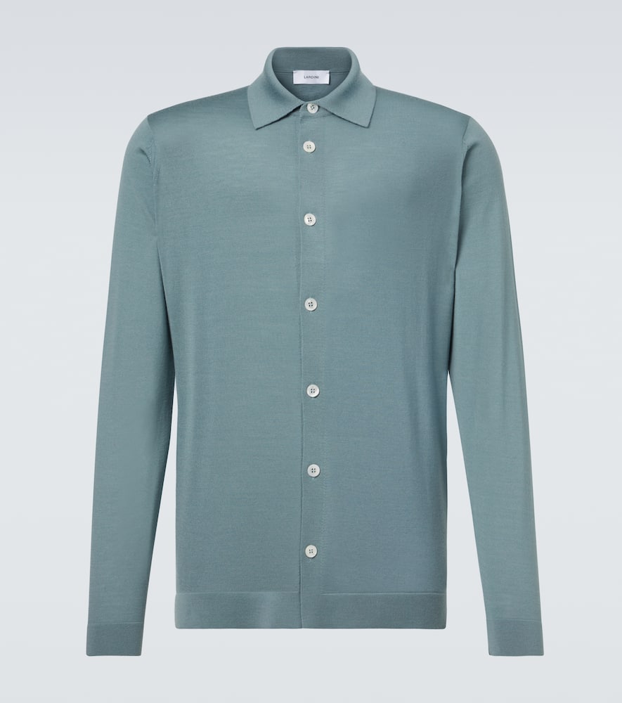 Lardini Virgin Wool Shirt In Blue