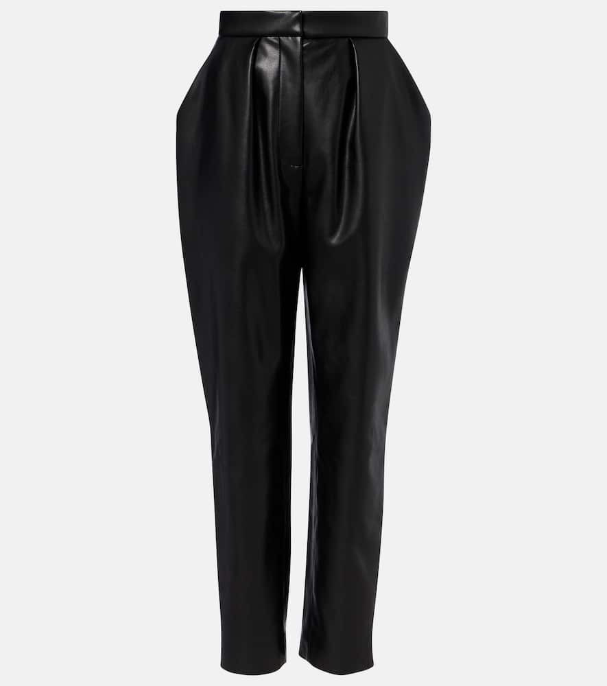Balmain Faux Leather Tapered Pants In Black