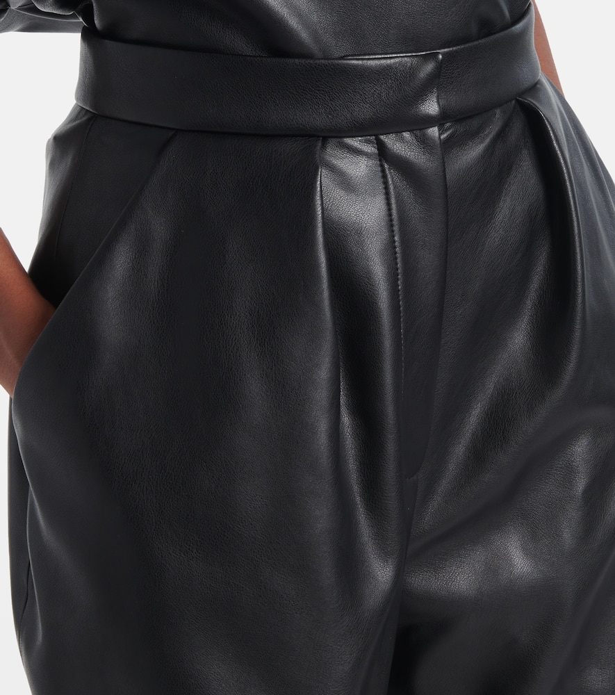 Balmain Faux Leather Tapered Pants In Black