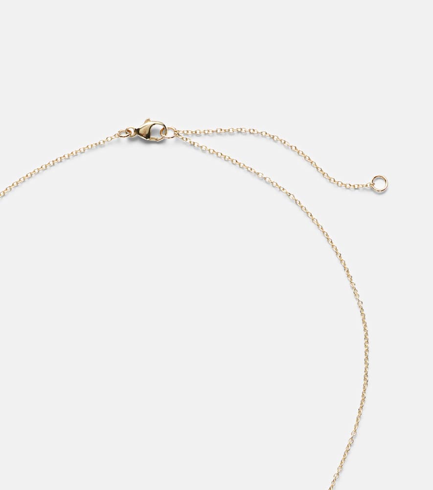 Stone And Strand Serenity 14kt Gold Charm Necklace With Spinel In Gold