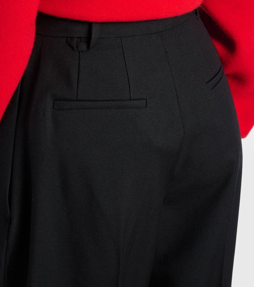Jacquemus Pleated Wool Wide-leg Pants In Black