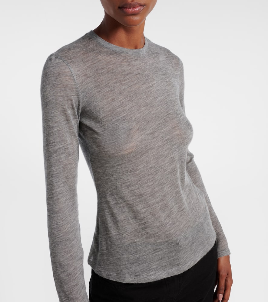 The Row Iverness Knitted Cashmere Top In Gray