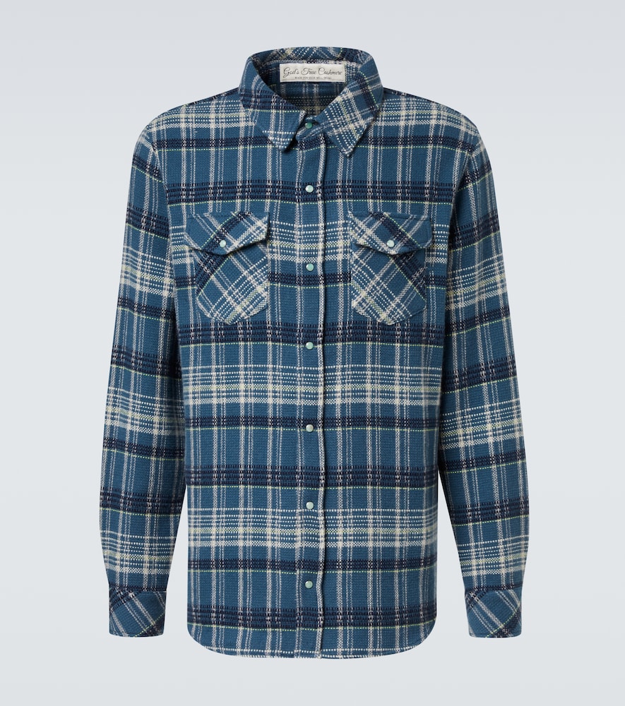 God's True Cashmere Fantasia plaid cashmere shirt with emerald