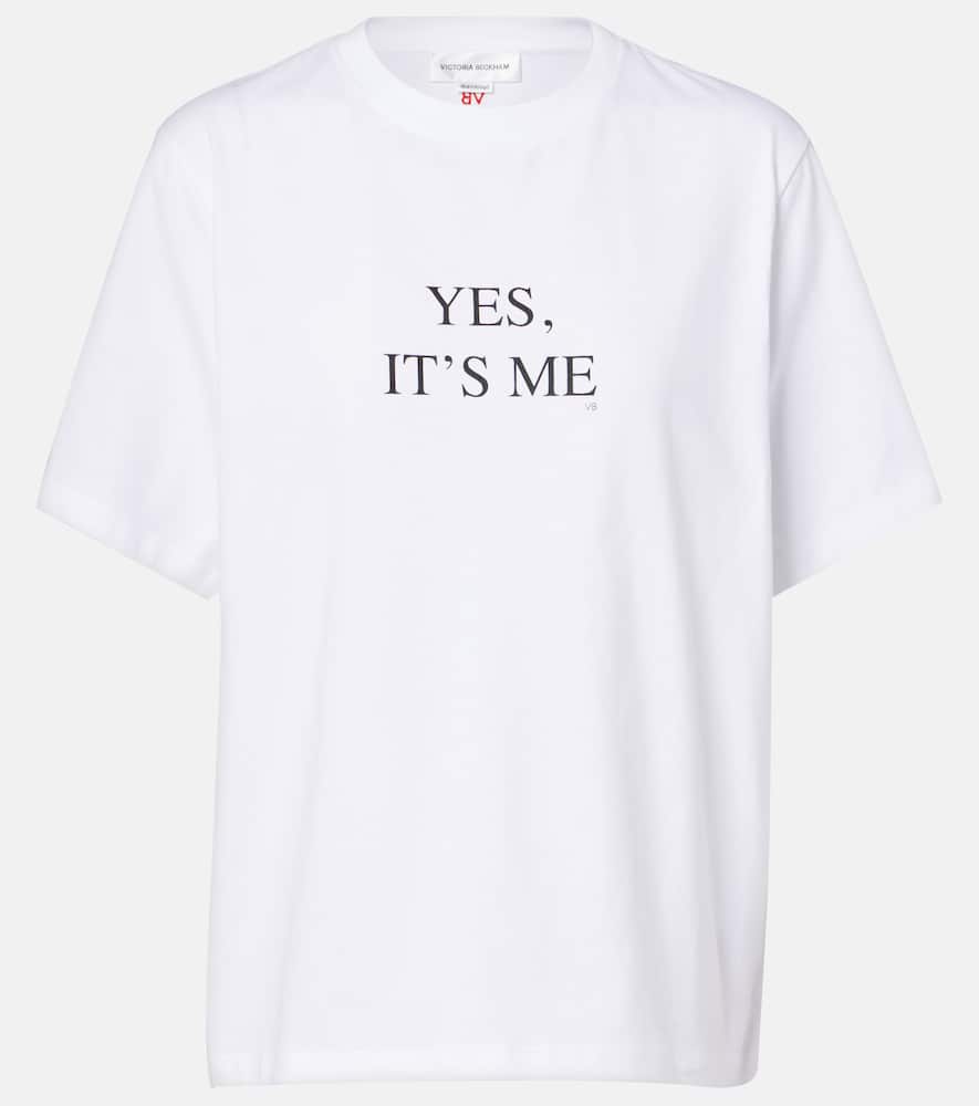 Victoria Beckham Slogan Cotton Jersey T-shirt In White