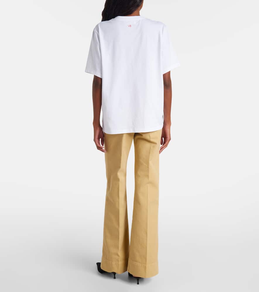 Victoria Beckham Slogan Cotton Jersey T-shirt In White