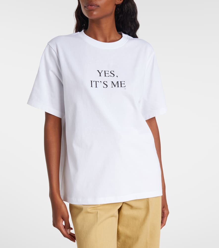 Victoria Beckham Slogan Cotton Jersey T-shirt In White