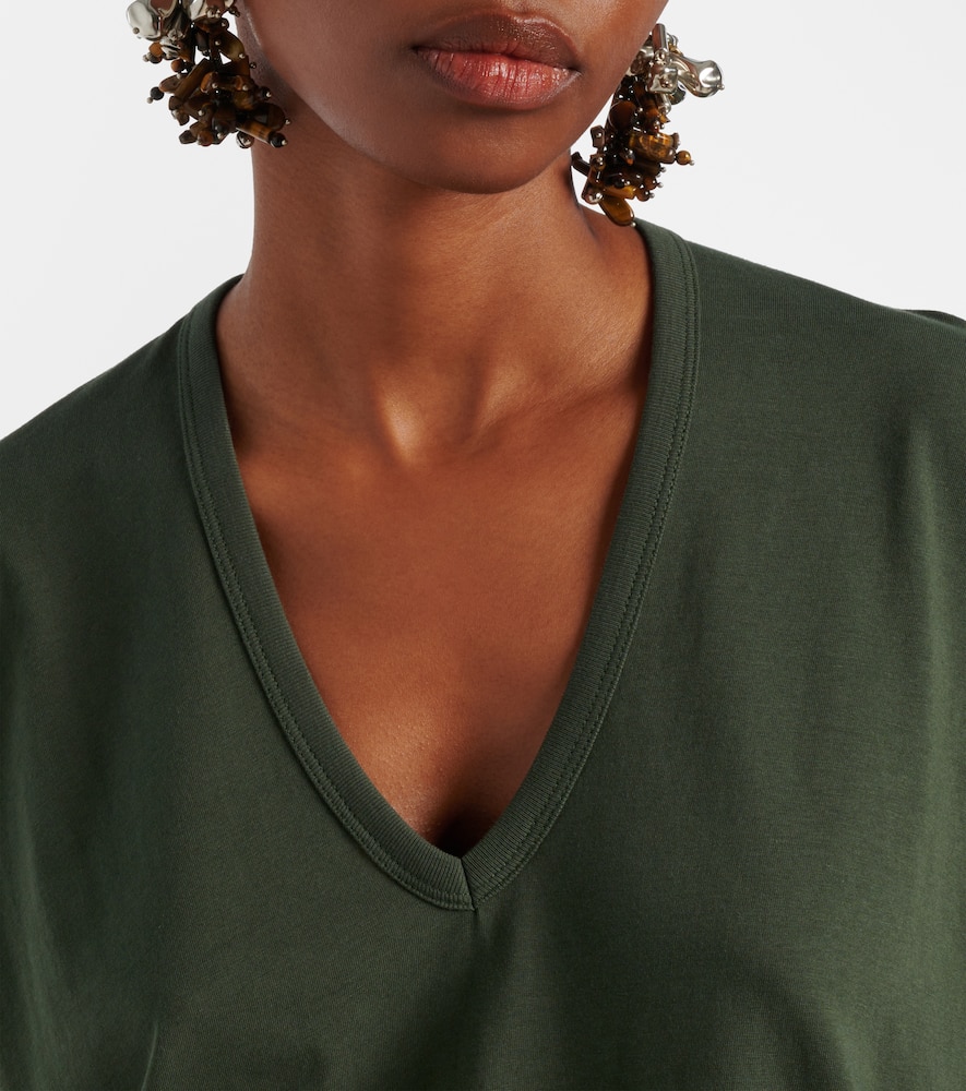 Dries Van Noten Top Aus Baumwoll-jersey In Green
