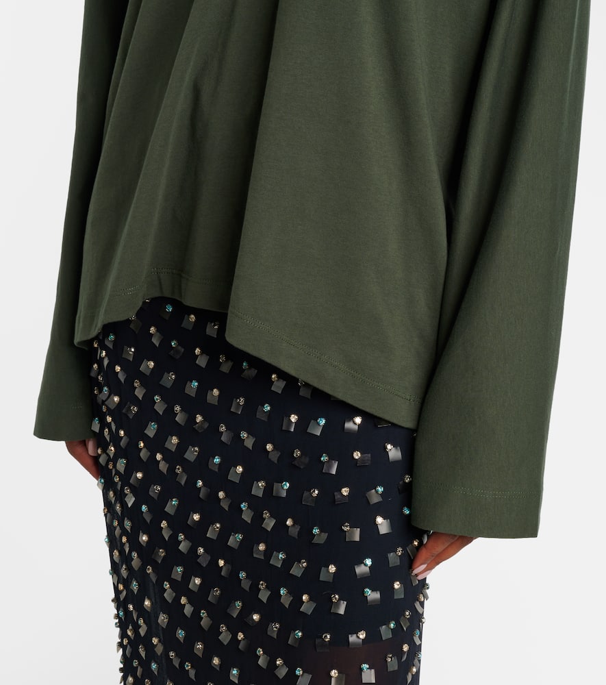 Dries Van Noten Top Aus Baumwoll-jersey In Green