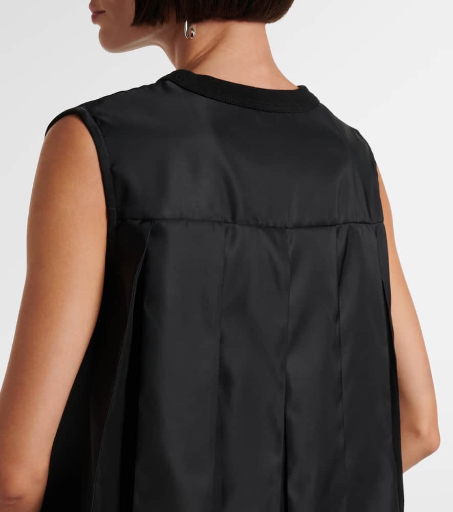 Sacai Crewneck Mini Dress In Black