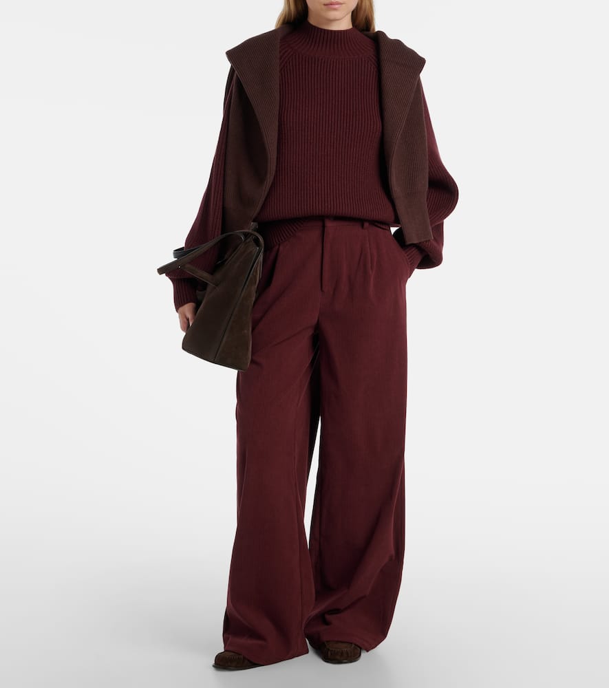 Varley Floris Wide-leg Corduroy Trousers In Brown
