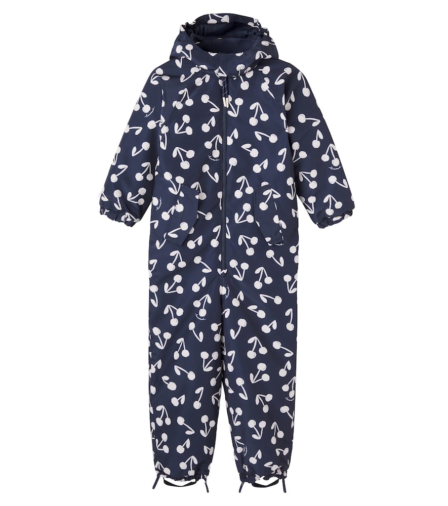 Liewood Maddy Hooded Printed Snowsuit In Blue