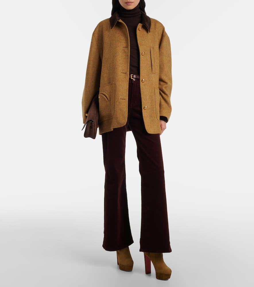 Christian Louboutin Loo Booty 130 Suede Platform Ankle Boots In Brown