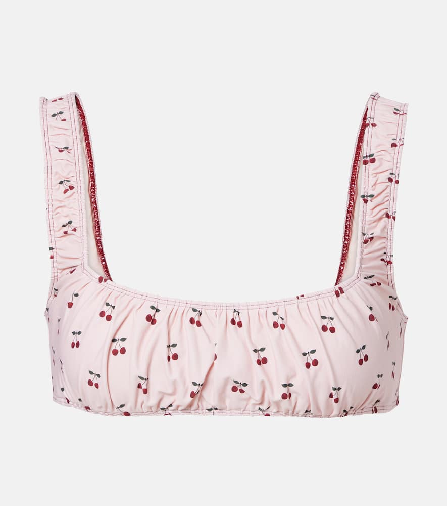 Montce Zoe Printed Bikini Top In Pink