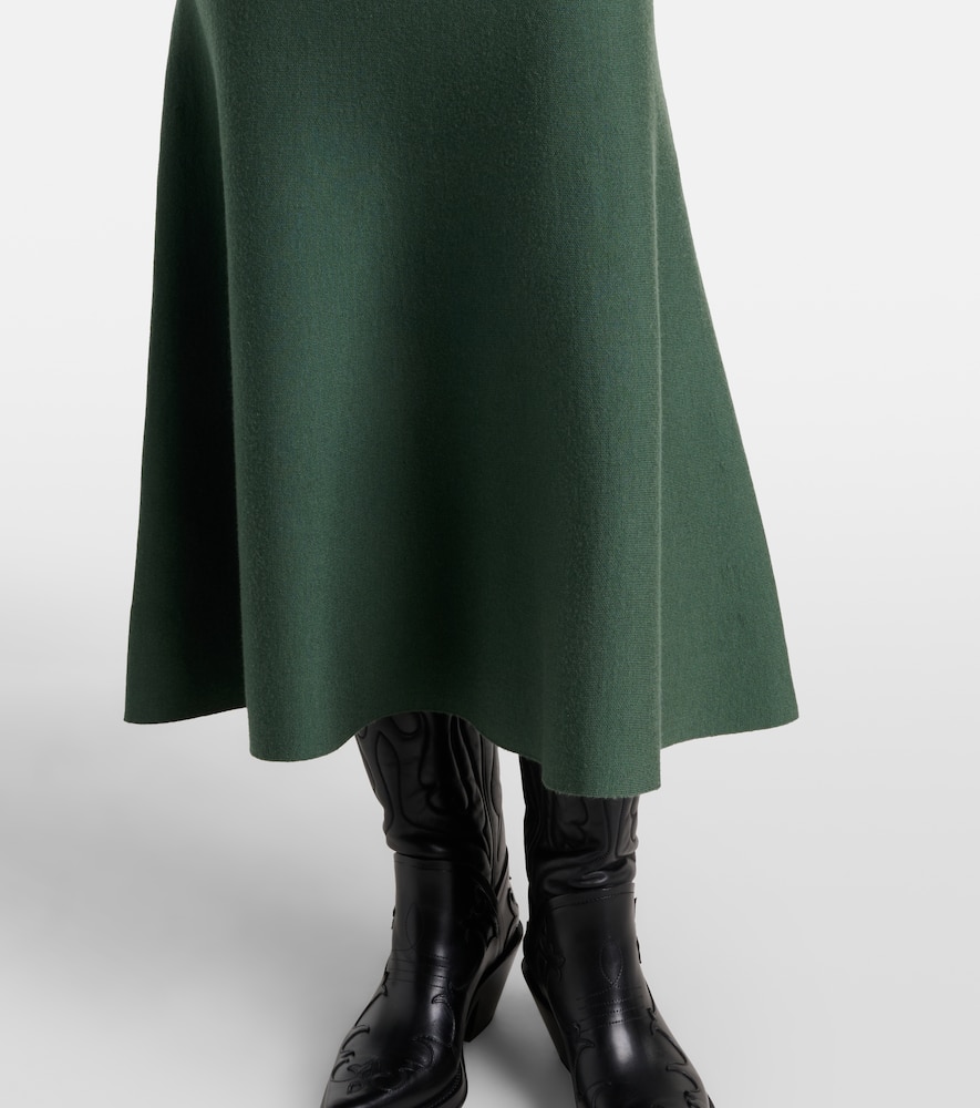Gabriela Hearst Freddie Wool, Cashmere, And Silk Midi Skirt In Green