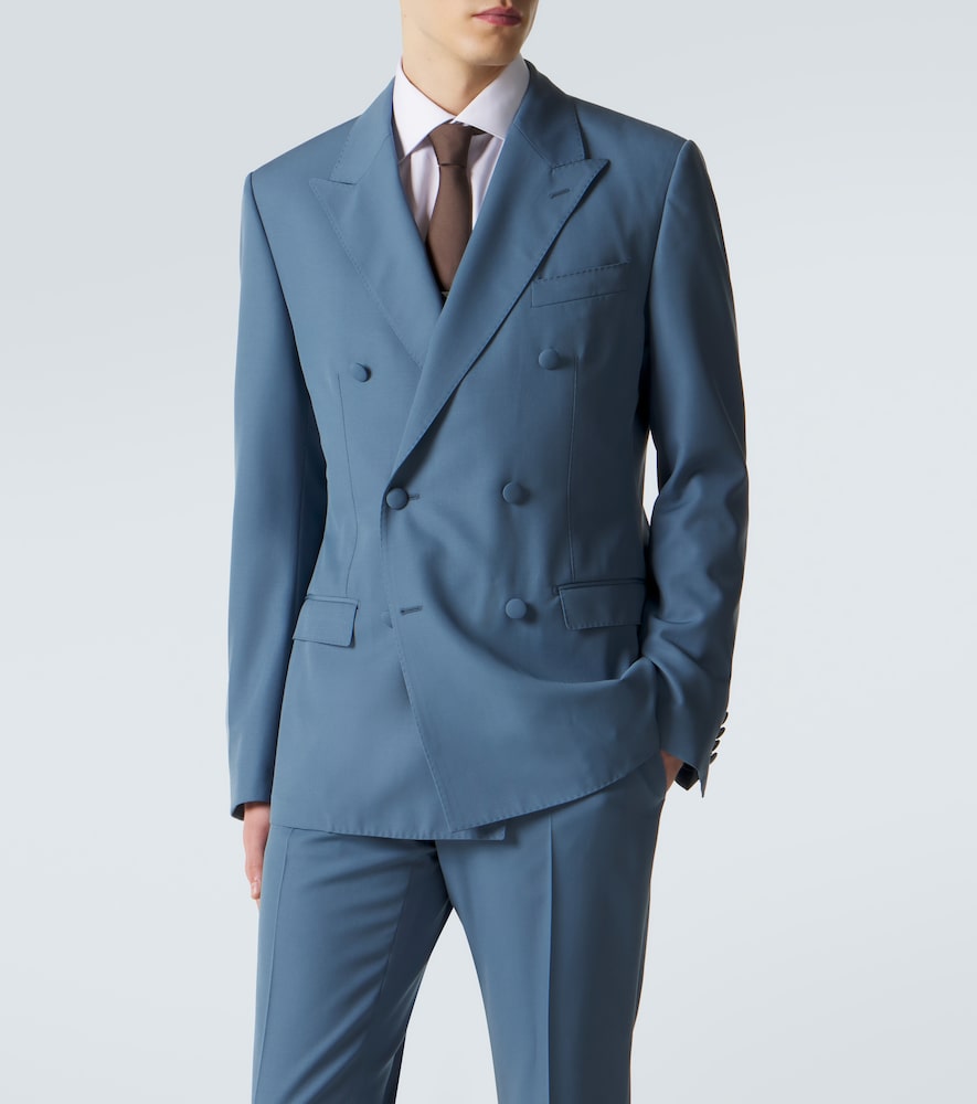 Dolce&Gabbana Double-Breasted Wool Poplin Suit Jacket