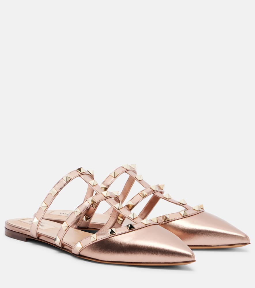 Valentino Garavani Rockstud Leather Mules In Pink