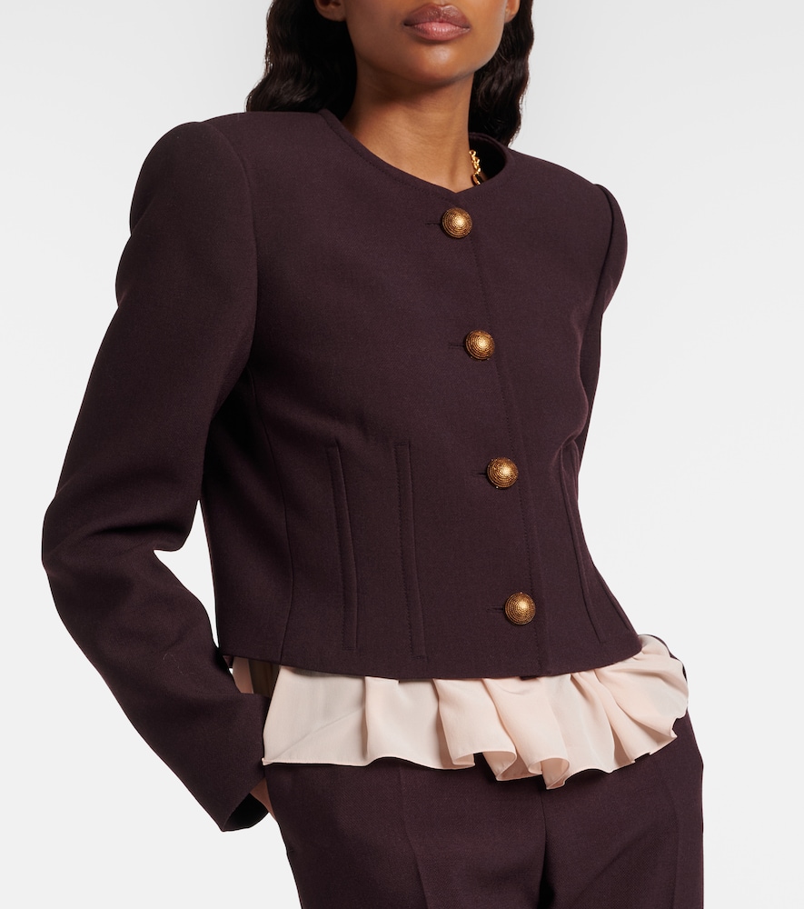  Chloe Chloã© Cropped Virgin Wool Crãªpe Jacket 