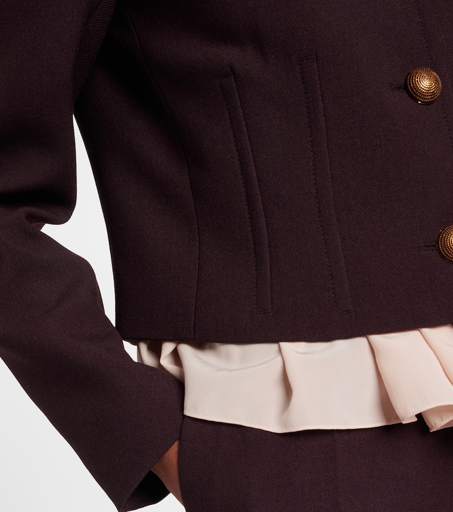  Chloe Chloã© Cropped Virgin Wool Crãªpe Jacket 