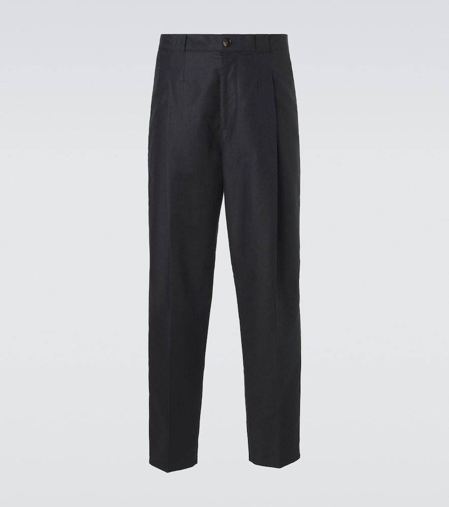 Brunello Cucinelli Men's Blue Panama Cotton And Linen Tapered Pants UK Size 38 - Mytheresa