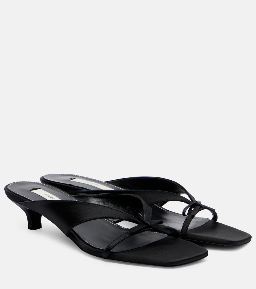 Toteme Bow-detail satin mules