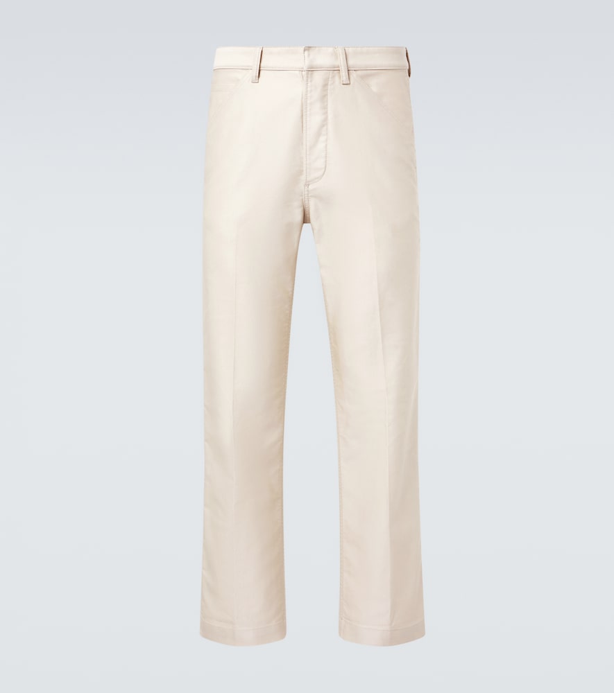 Pantaloni regular in raso di cotone