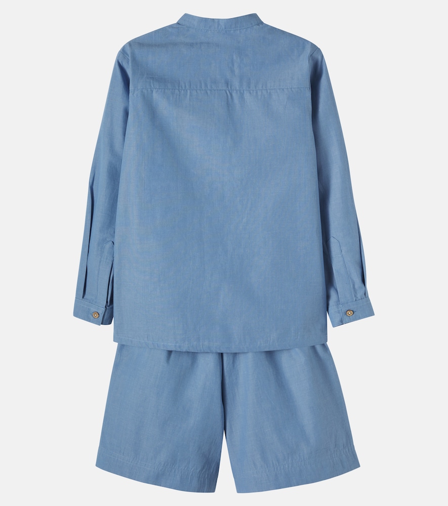 Wheat Wheat Set Aus Hemd Und Shorts Aus Baumwoll-chambray 