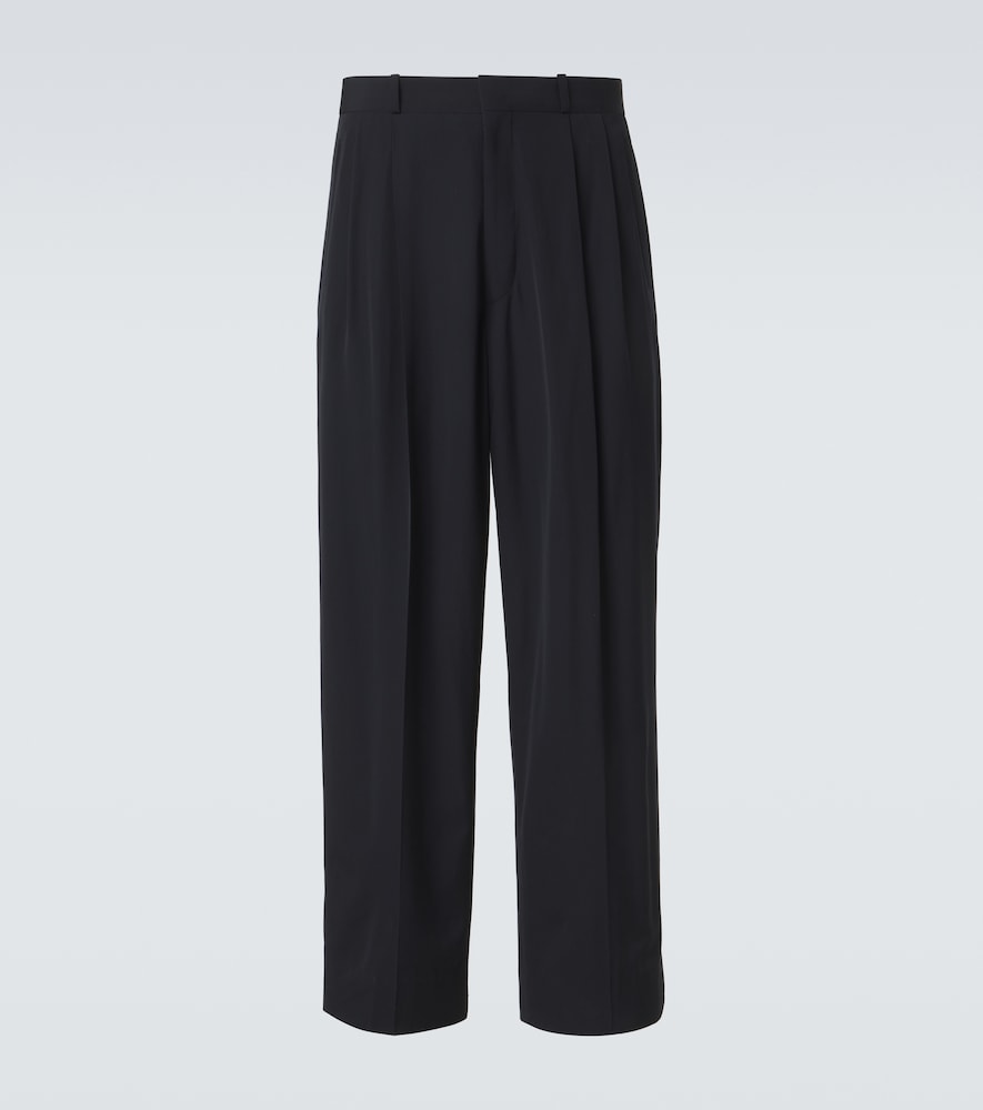 A.presse Wool-blend Wide-leg Pants In Blue