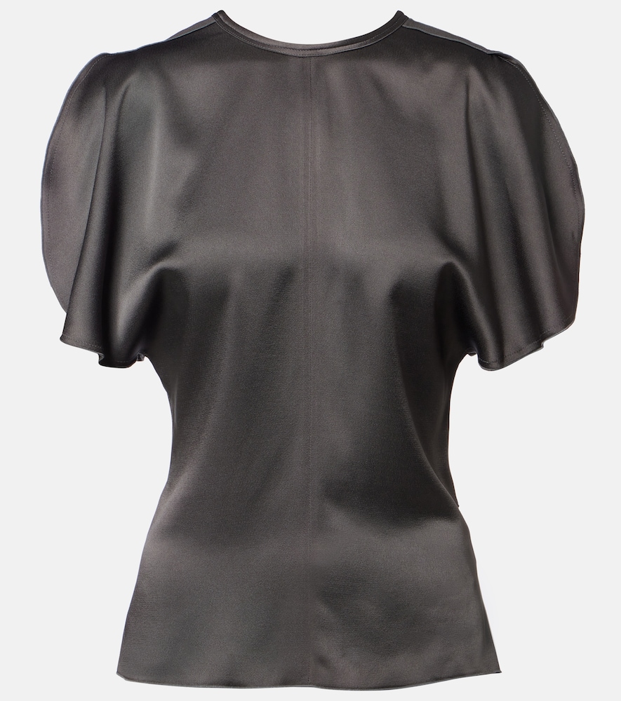 Victoria Beckham Women's Grey Bela Crepe Satin Top UK Size 10 - Mytheresa