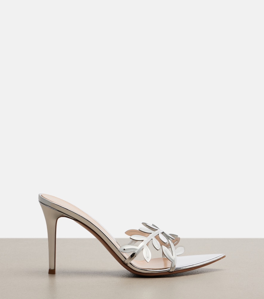  Gianvito Rossi Gianvito Rossi Flavia Metallic Leather Mules 