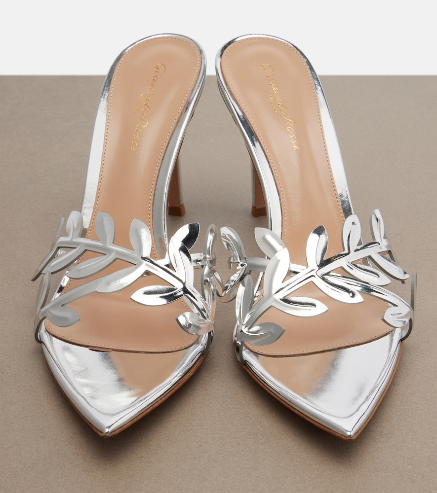  Gianvito Rossi Gianvito Rossi Flavia Metallic Leather Mules 