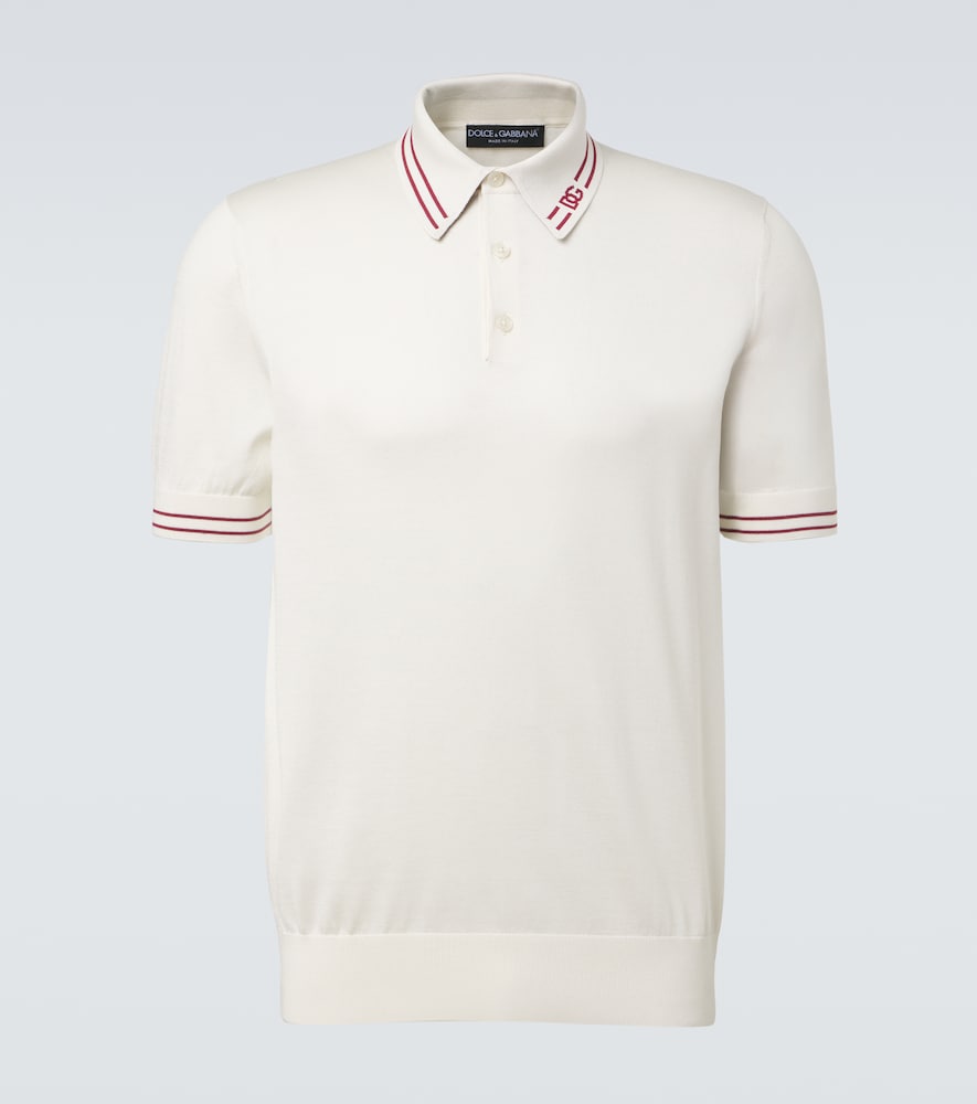 Dolce&Gabbana Men's White Dg Silk Polo Shirt UK Size 48 - Mytheresa