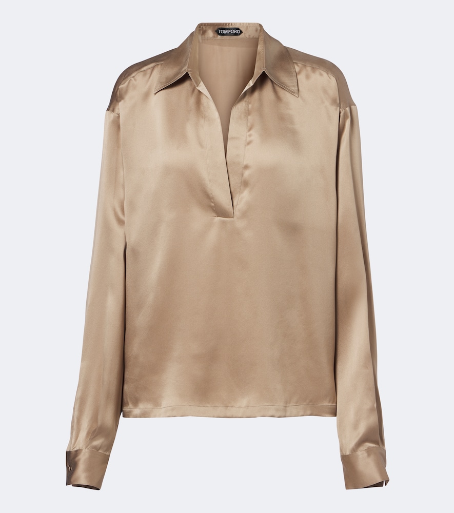 Blusa in satin di seta