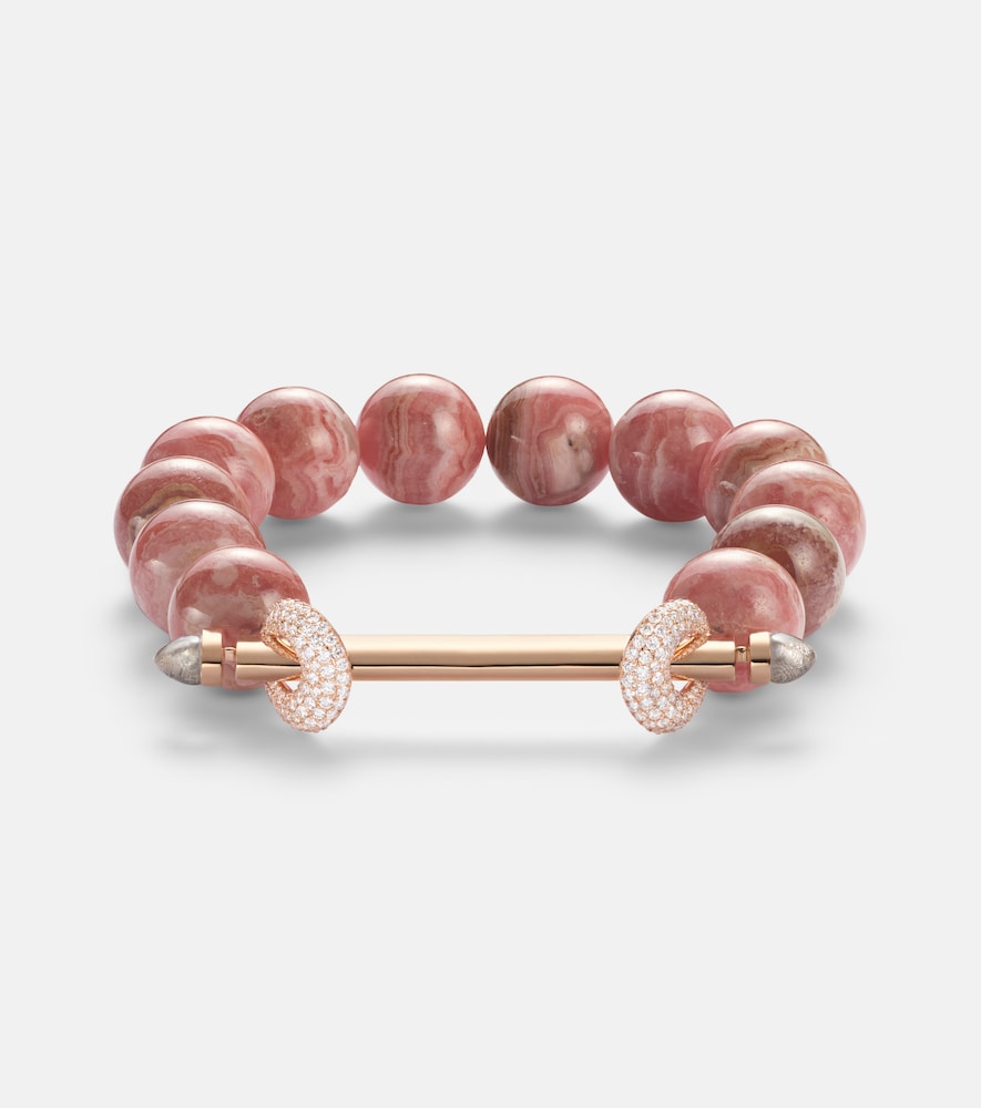 Ananya Chakra 18kt rose gold beaded bracelet with gemstones