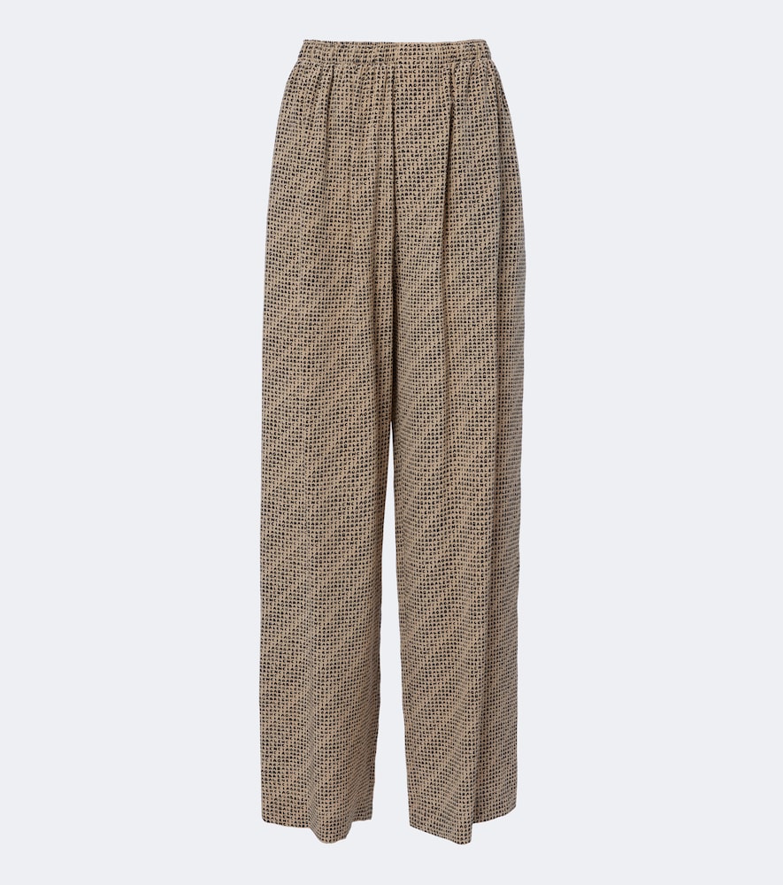 Pantaloni pigiama in seta con logo