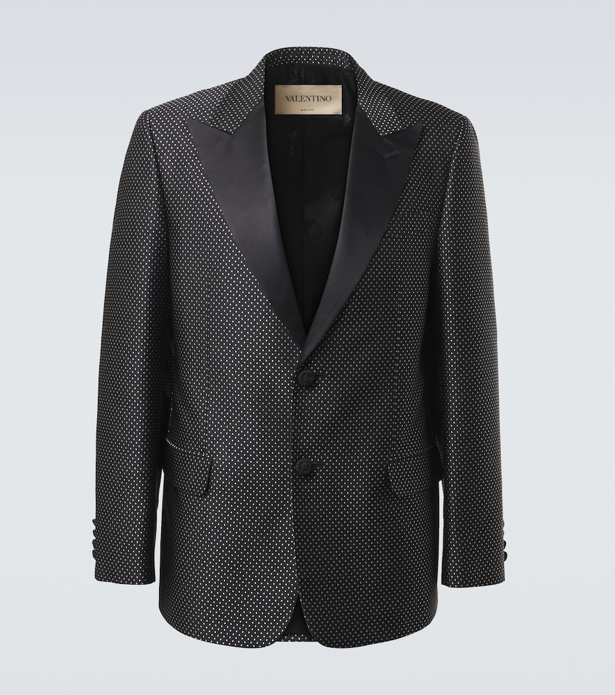 VALENTINO Valentino Polka-dot jacquard tuxedo jacket　ヴァレンティノ ポルカドット ジャカード タキシード ジャケット