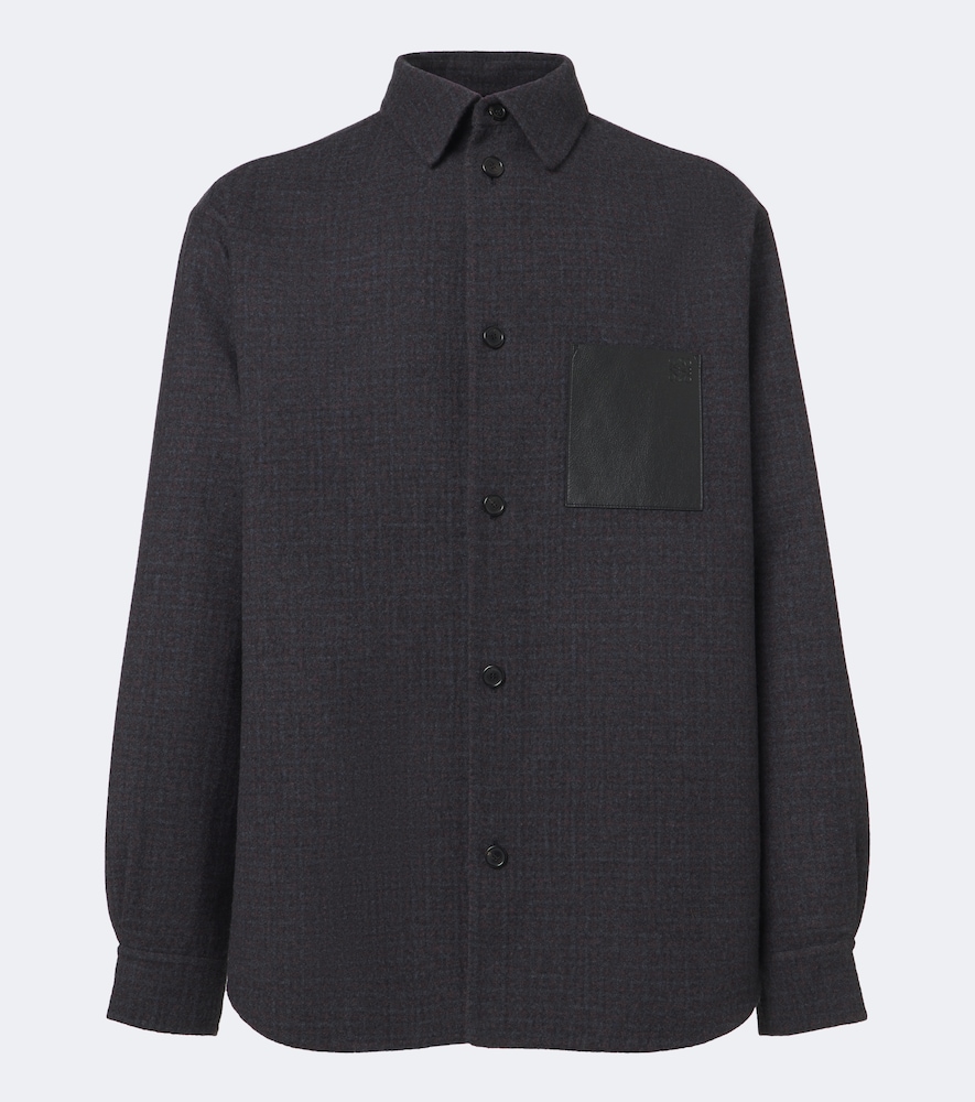 Giacca camicia in lana e seta a quadri