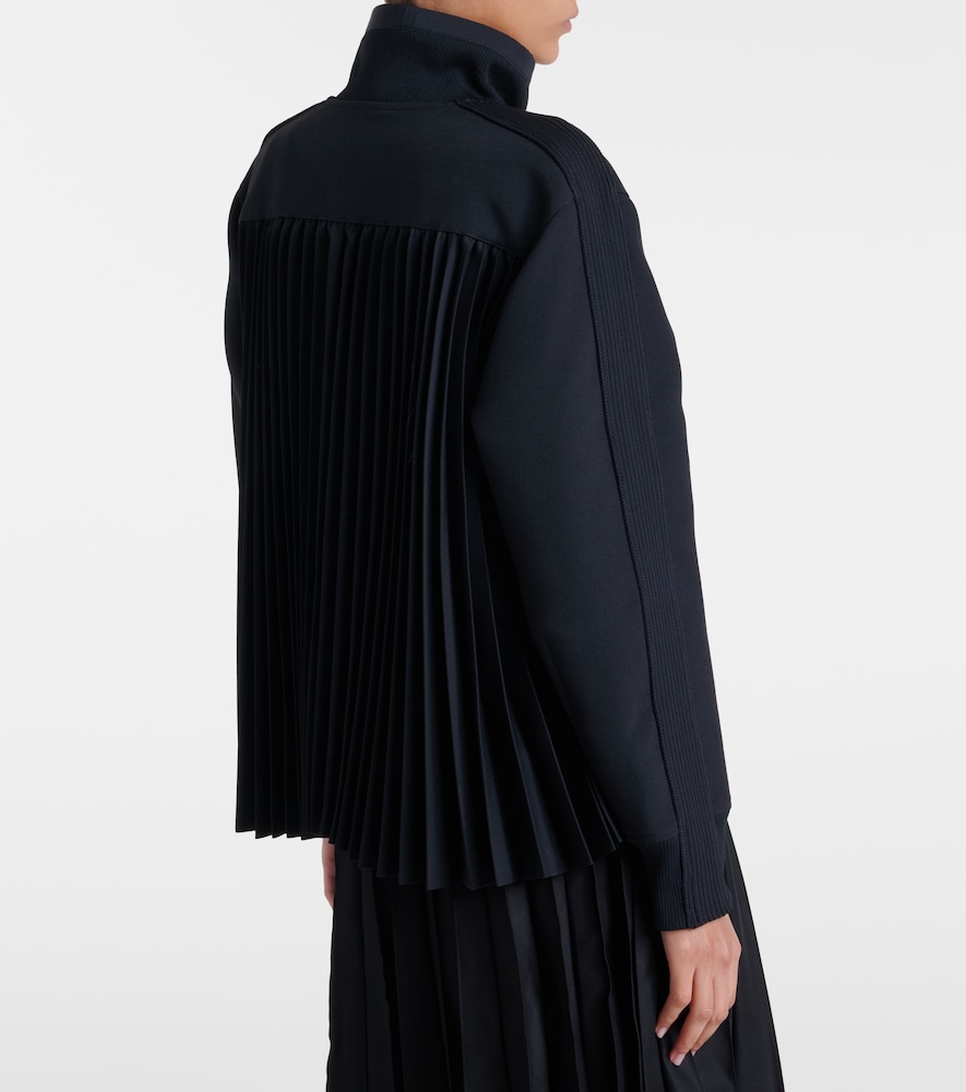 Paneled Twill Zip-Up Sweatshirt