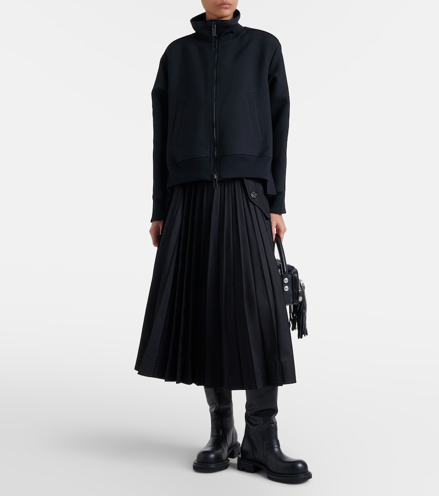Paneled Twill Zip-Up Sweatshirt