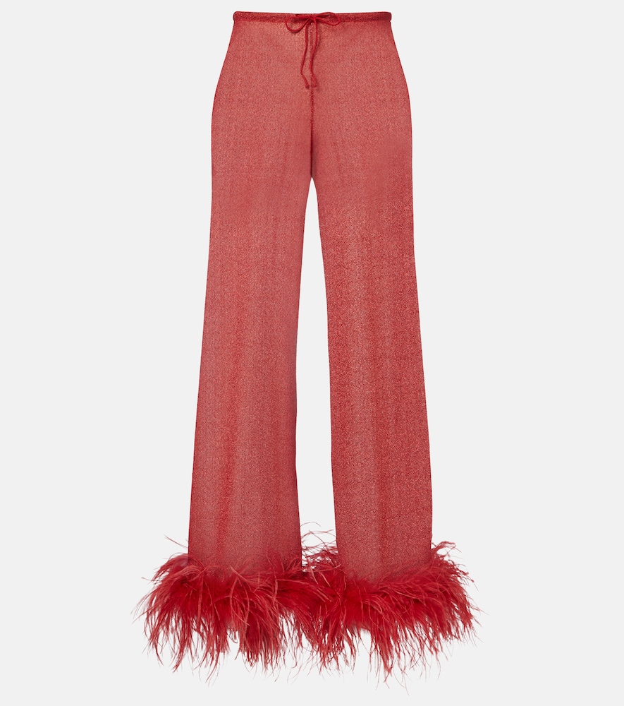 Oséree Pantaloni Lumière Plumage a gamba larga