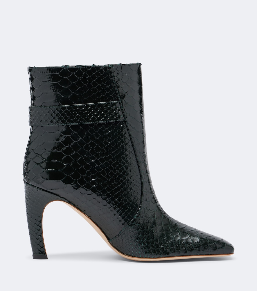 Rowan Snake-Effect Ankle Boots
