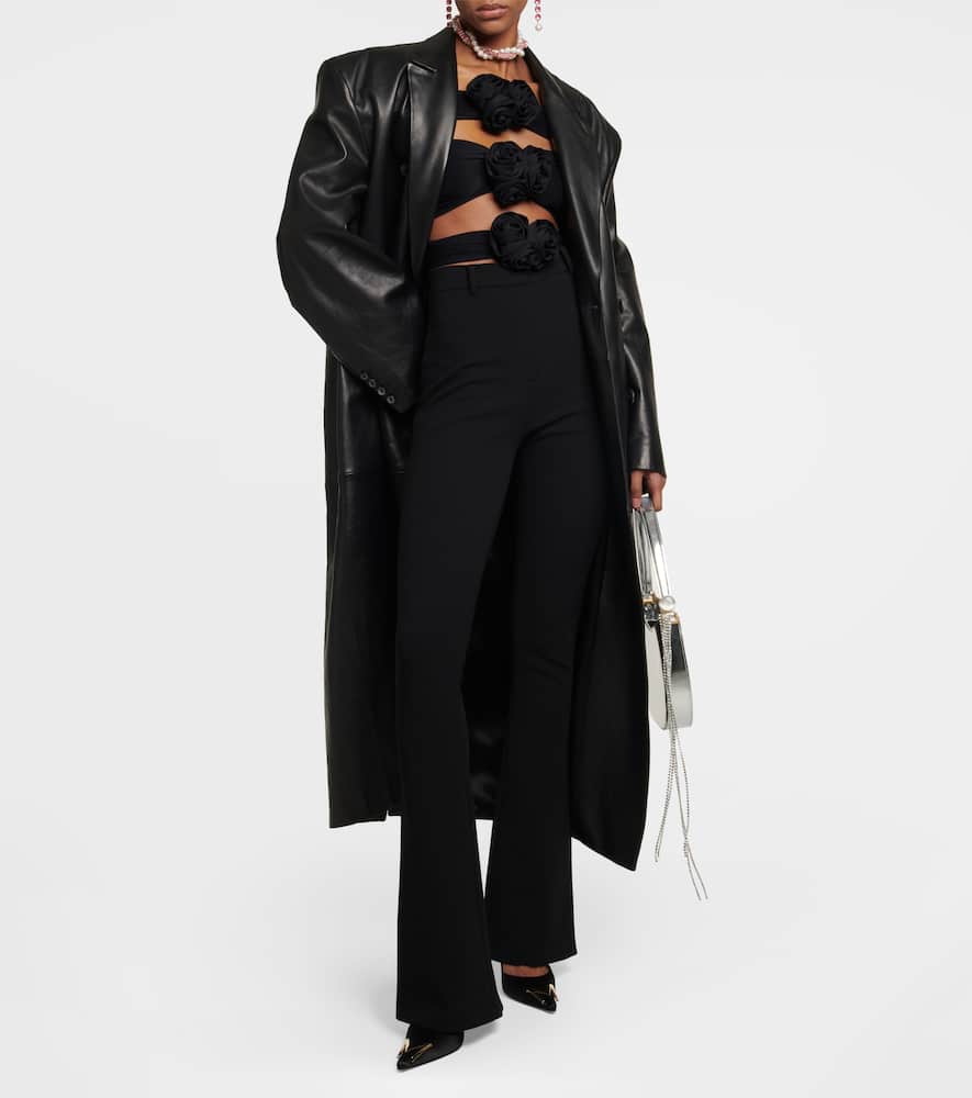 Magda Butrym Cutout Off-shoulder Jersey Crop Top In Black